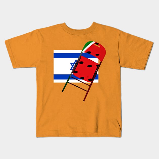 Watermelon Folding Chair To Brutal Occupation - Double-sided Kids T-Shirt by SubversiveWare